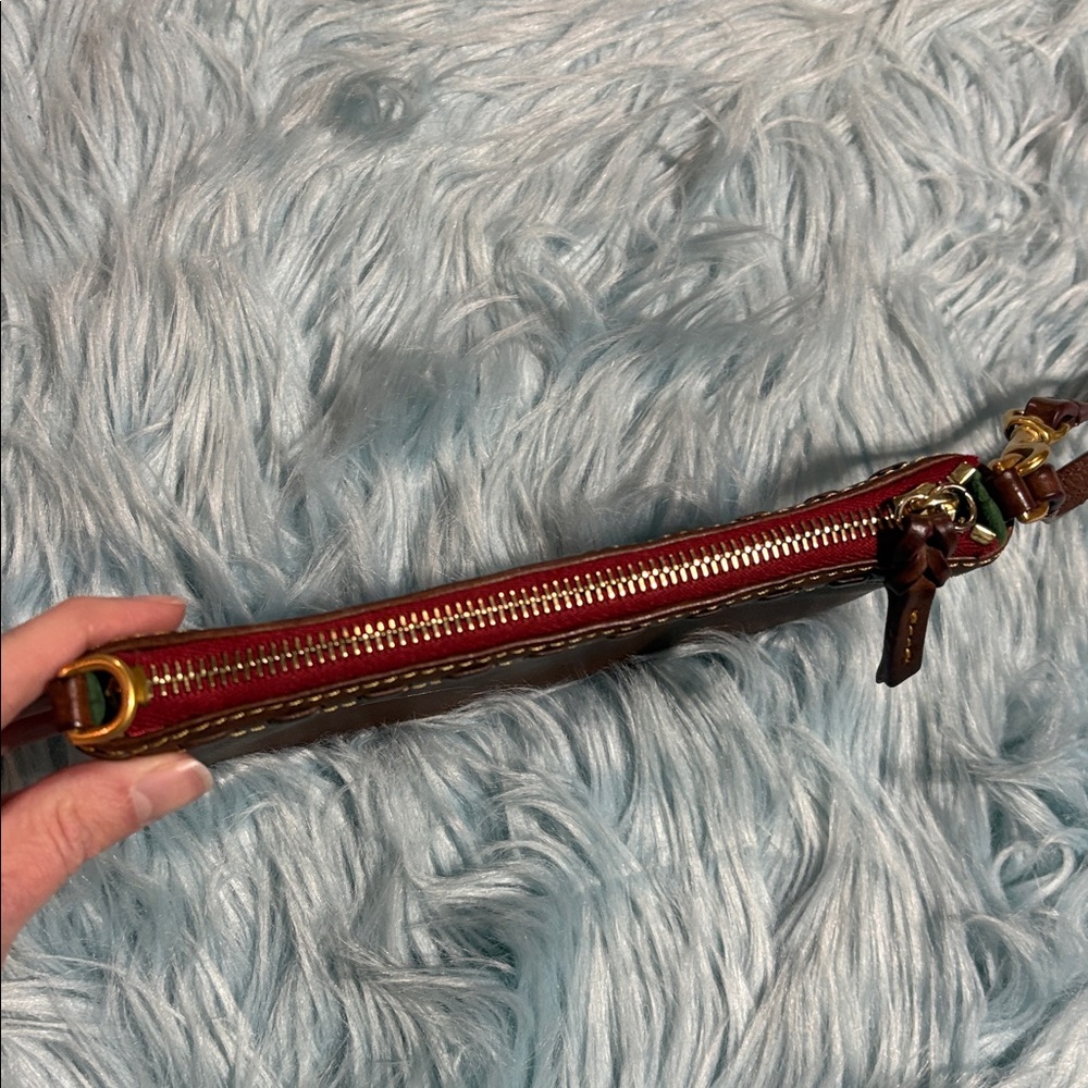 Dooney & Burke Florentine Chestnut Leather Wristlet - Picture 4 of 7